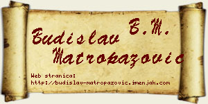 Budislav Matropazović vizit kartica